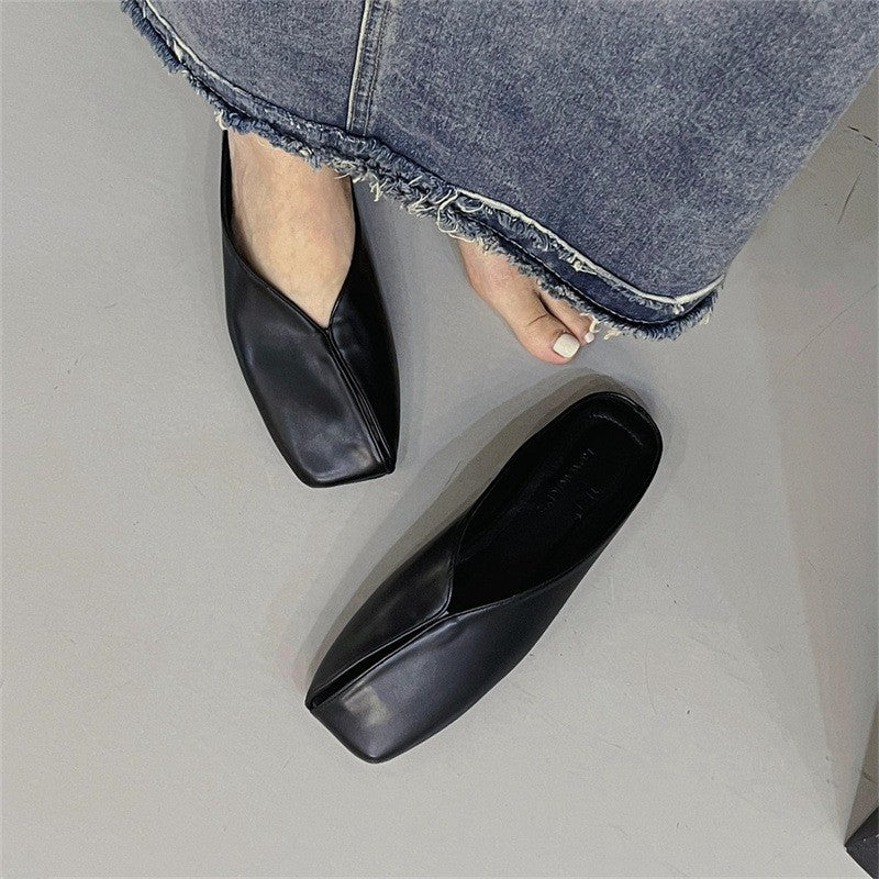 Chic Square-toe Muller Shoes