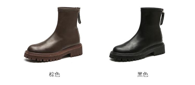 Autumn And Winter New Martin Boots Fashion Round Head Thick Bottom