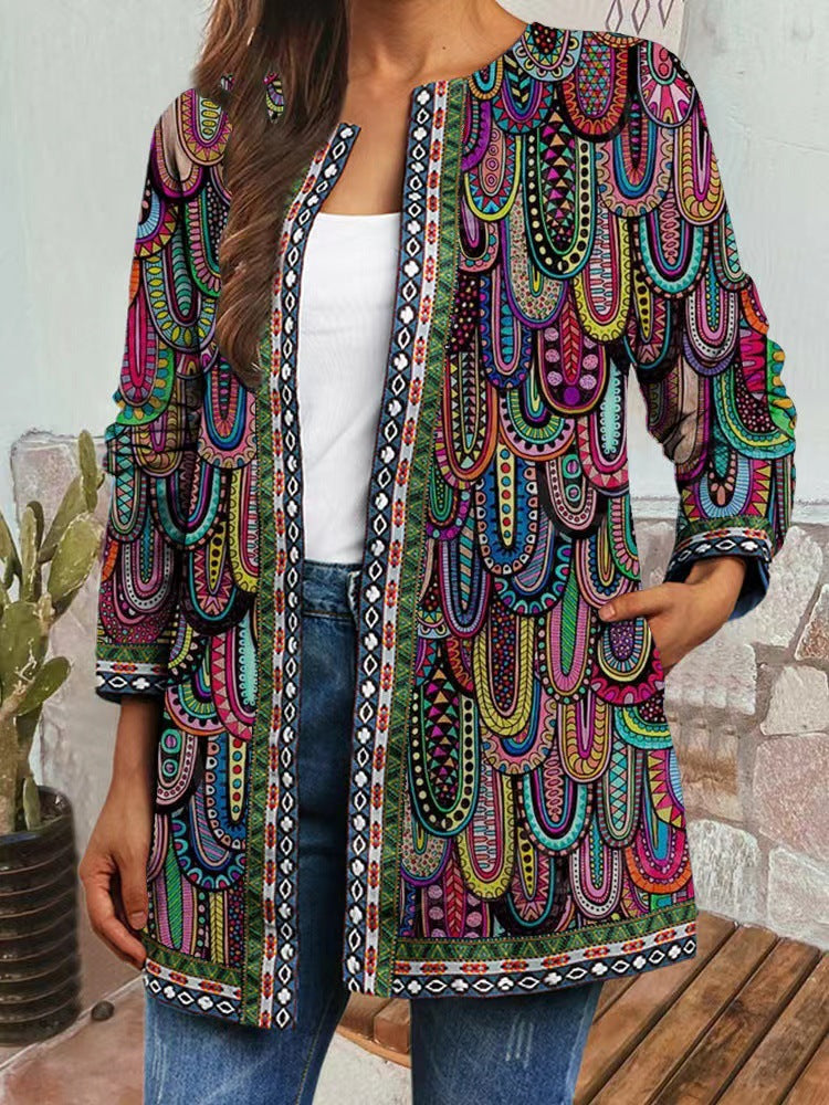 Printed Long Sleeved Jacket