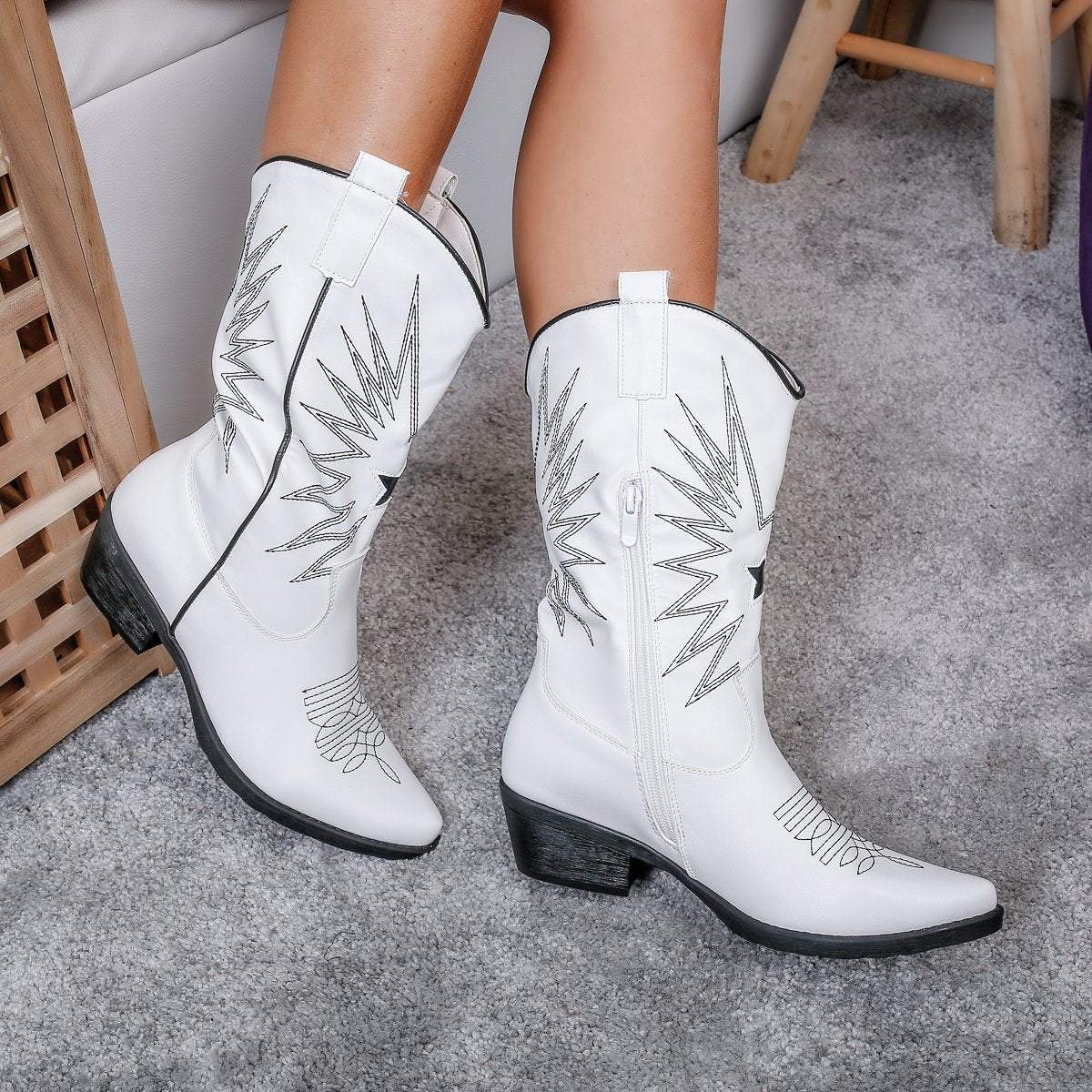 Embroidered Western Cowboy Boots