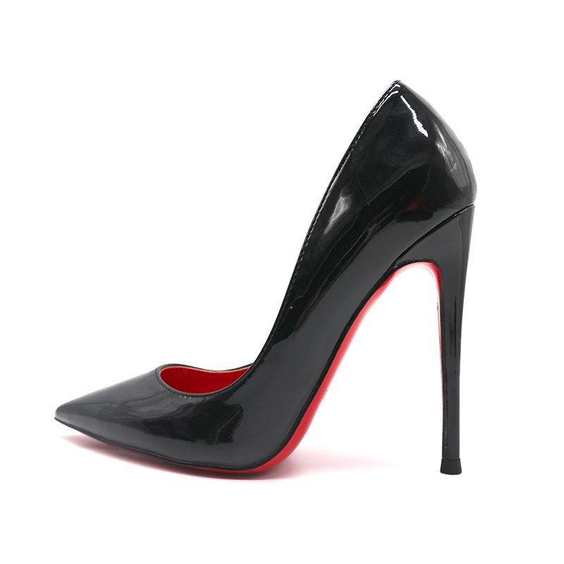 8CM Black Patent Leather Red Bottom Pumps