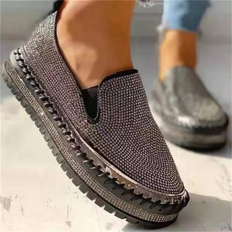 Rhinestone Platform Loafers