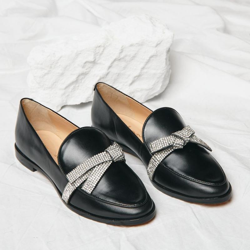 Women's Comfortable Dazzle Bow Loafers