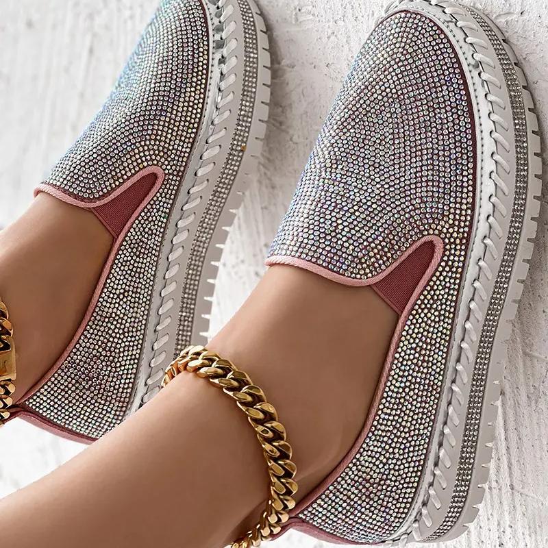 Rhinestone Platform Loafers